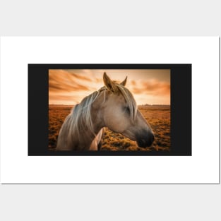 Horse Profile at Sunset Posters and Art